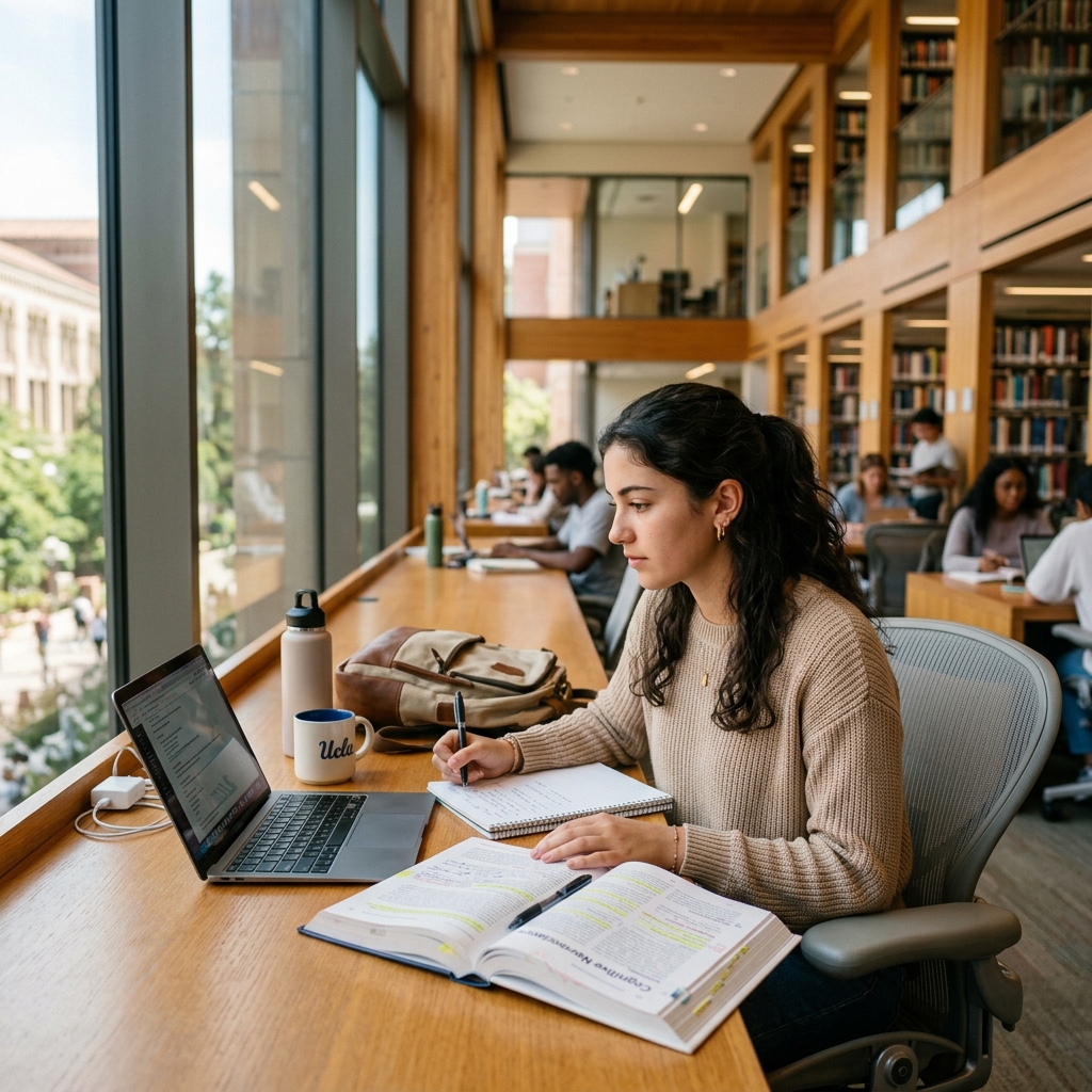 Student studying